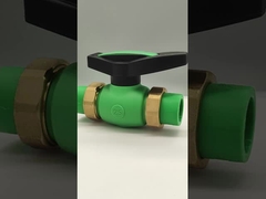 পিপিআর প্লাস্টিক লেপযুক্ত ডাবল ইউনিয়ন বল ভালভ এক্সপোজার ইনস্টলেশন আমদানি করা কাঁচামাল