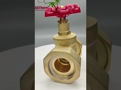 ব্রাস ইউনিয়ন গেট ভালভ রেড কাস্ট আয়রন হ্যান্ডেল সঙ্গে উচ্চ প্রবাহ 1/2 