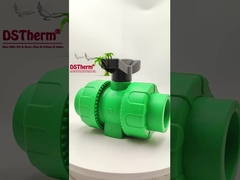 লক বল পিপিআর ডাবল ইউনিয়ন বল ভালভ প্লাস্টিকের বল S2.5 20-63MM কাস্টমাইজড লোগো সহ