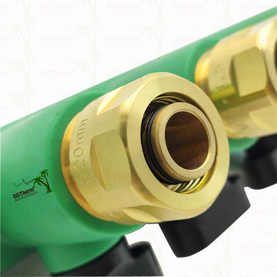 গরম পানি লাল 5 উপায় সঙ্গে PPR Manifolds বোল ভালভ কাস্টমাইজড লোগো এবং রঙ 25mm