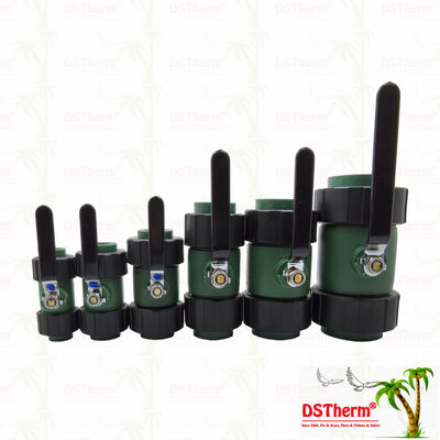 পিপিআর ডাবল ইউনিয়ন বল ভালভ উইথ ব্রাস বল আয়রন হ্যান্ডেল ২০-৬৩মিমি কাস্টমাইজড লোগো