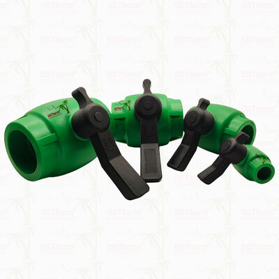 পিপিআর পাইপের জন্য ব্রাস কার্টিজ সহ পিপিআর ফুল-বোর ফাস্ট ফ্লো বল ভালভ 20-63 মিমি কাস্টমাইজযোগ্য