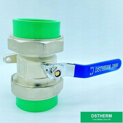 110 মিমি পিপিআর ডাবল ইউনিয়ন বল ভালভ পূর্ণ Bore PN25 জারা প্রতিরোধী